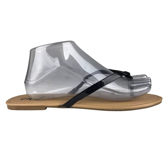 Rue 21 Womens Black Classic Comfort Flat Slip On Thong‎ Sandal Size US 8/9 - Picture 1 of 10